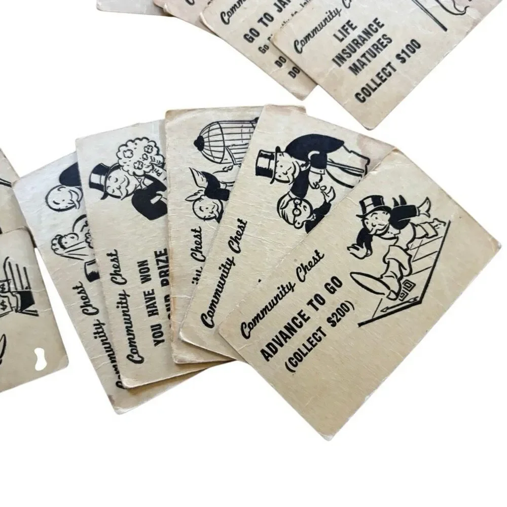 Monopoly 1940’s Chance & Community Chest Cards *Complete*